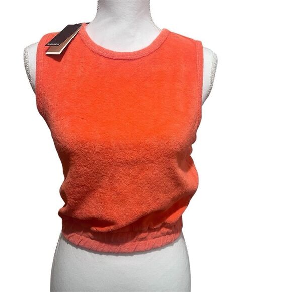 NWT Monrow women's Terry cloth Georgia Peach sleeveless tank top size xxs - Picture 3 of 9